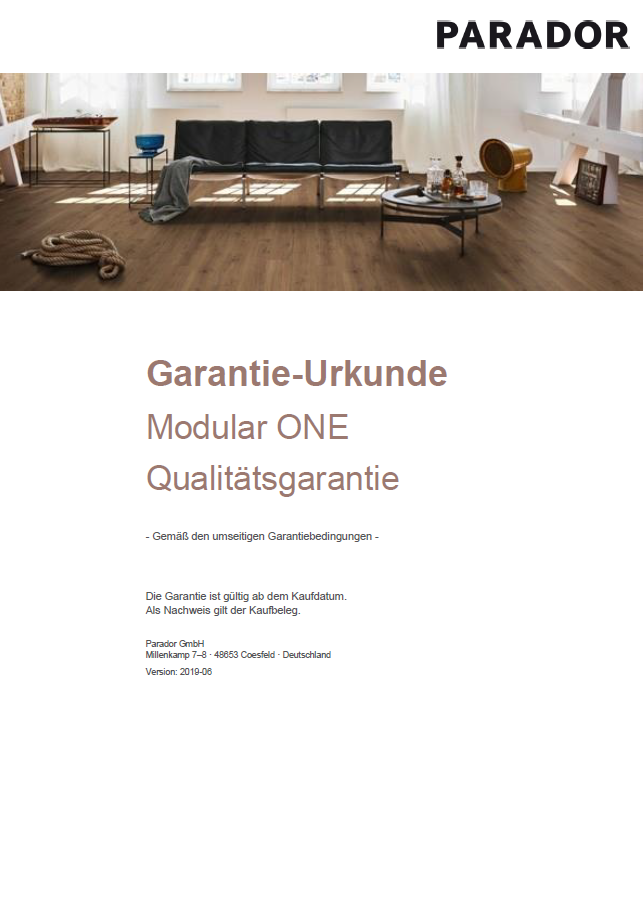 Parador_Garantie-Urkunde_Modular_ONE