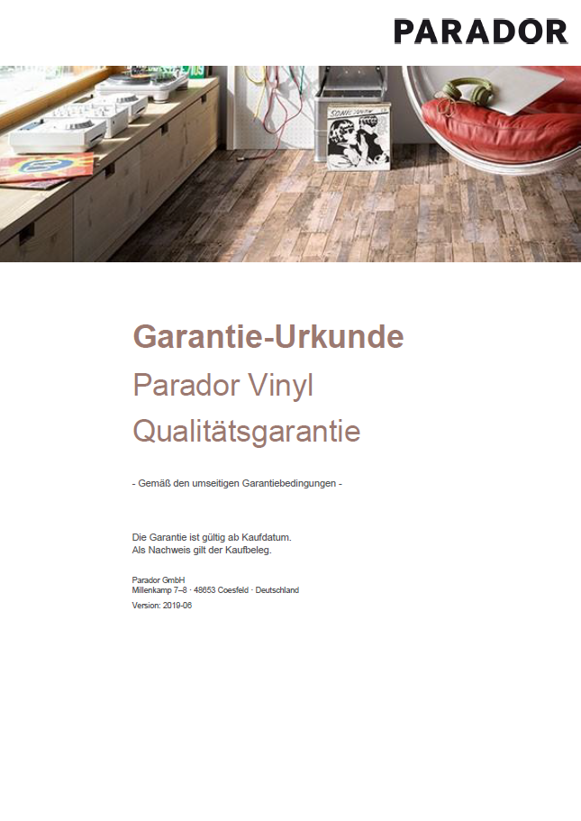 Parador_Garantie-Urkunde_Vinyl